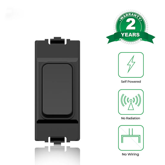 Black kinetic grid switch with feature icons