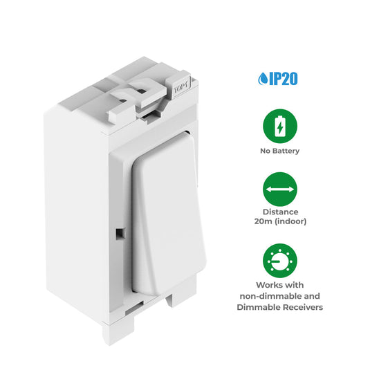 Kinetic grid switch with feature icons