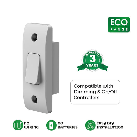 Kinetic architrave switch with feature icons