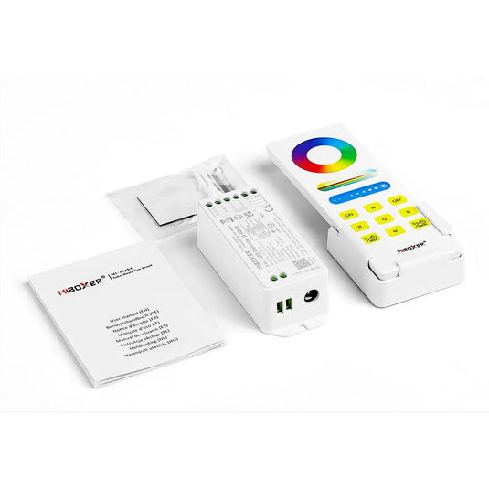 RGB + CCT Strip Light Remote Control and Receiver Kit with the manual