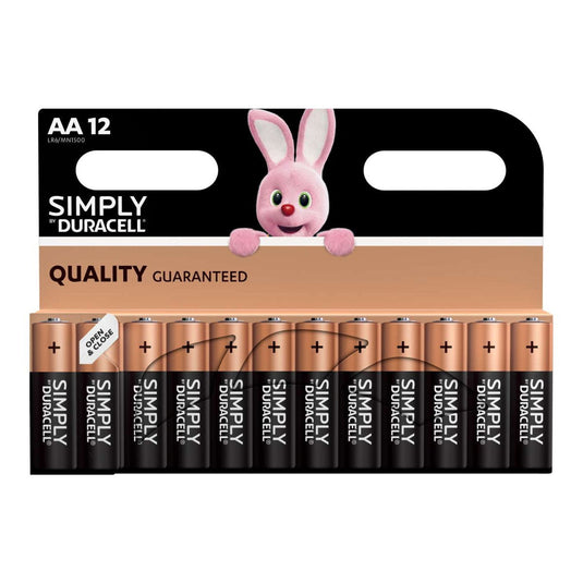 Pack of 12 AA alkaline batteries