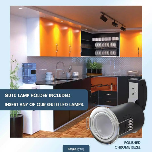 Die-Cast, Fire Rated LED Downlight compatible with GU10 bulb
