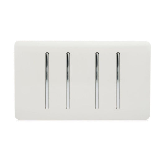 4 gang light switch in glossy white