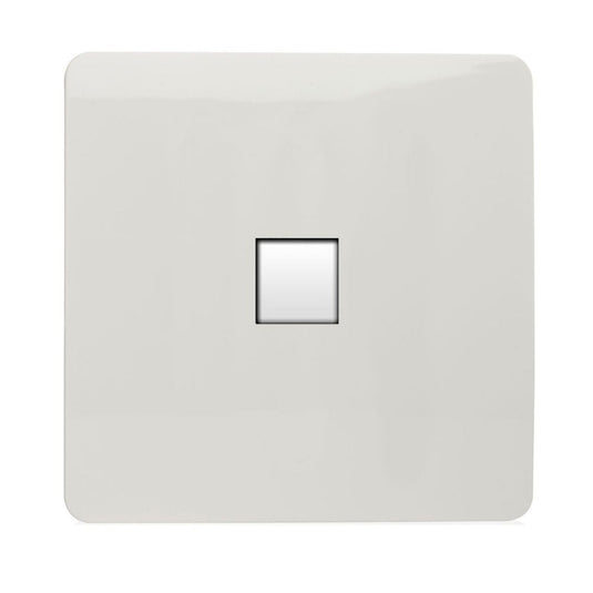 Glossy white 1 gang telephone socket