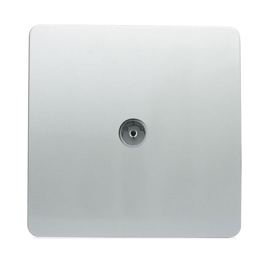 Glossy silver 1 gang TV coaxial socket