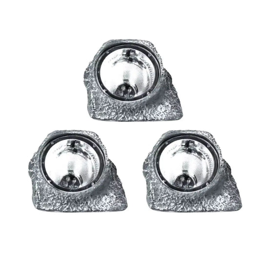 Pack of 3 Augusta Solar LED Decorative Large Rock Light