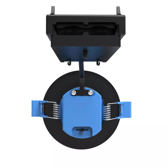 6w Fire Rated Downlight, Matt Black Back full shot