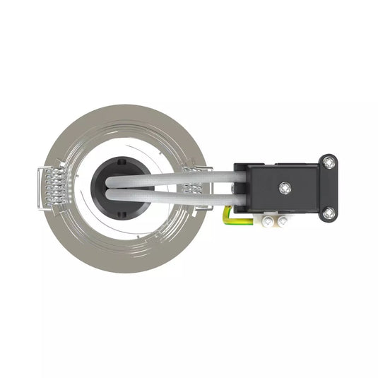 GU10 Downlight, Fixed, Die Cast in a Chrome Finish top view bezel shot