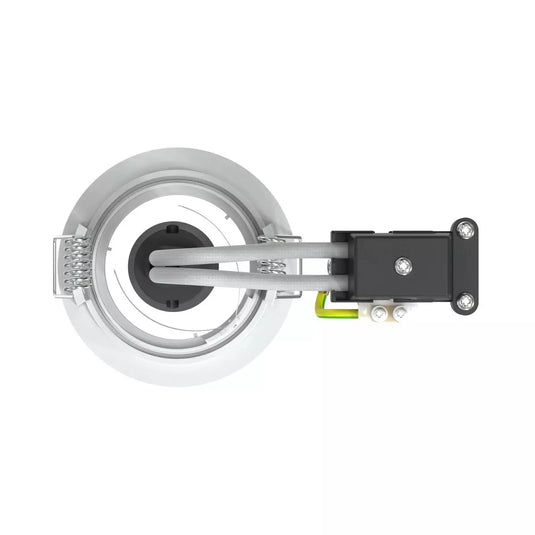 Back view of Fixed, GU10, Die Cast Downlight White Bezel