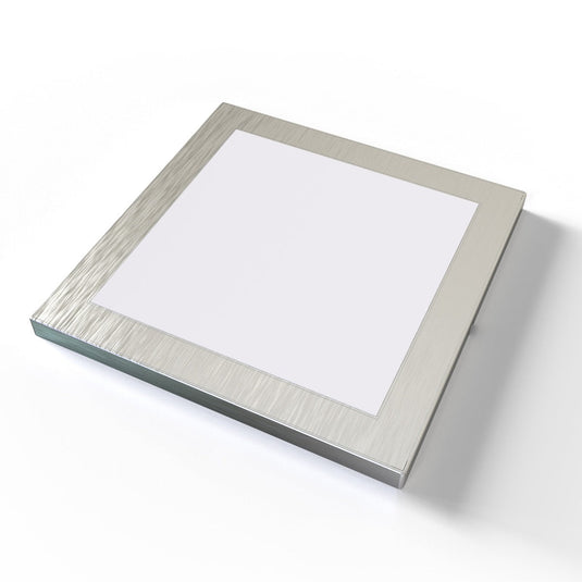 100mm square silver LED cabinet light with magnetic cover