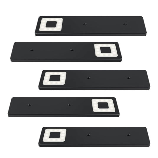 Pack of five slim matt black under cabinet lights