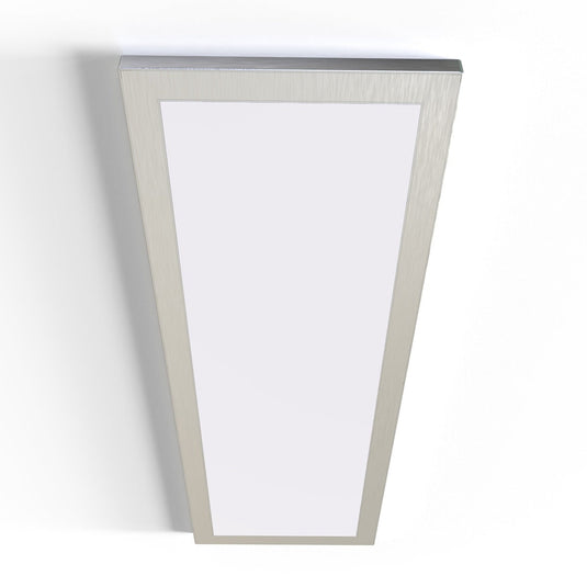 Silver bezel of the rectangular cabinet light
