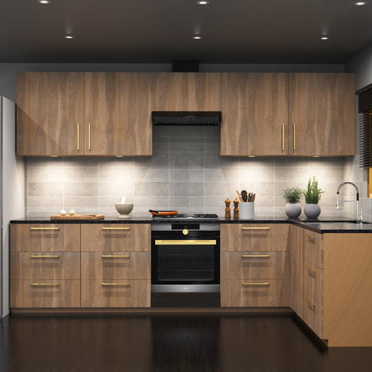 Kitchen with natural white under cabinet lighting