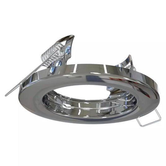 Recessed GU10 Downlight In a Polished Chrome slim profile bezel