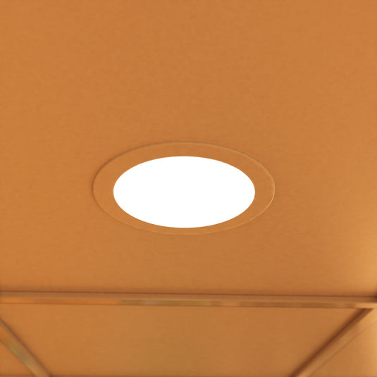 Round LED panel giving warm white light