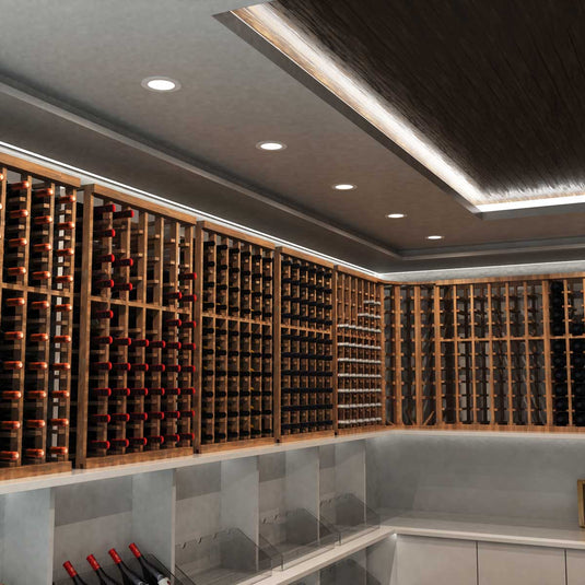 Wine cellar ceiling with natural white LED panels