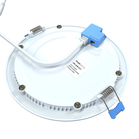 Colour switch on a round LED panel light
