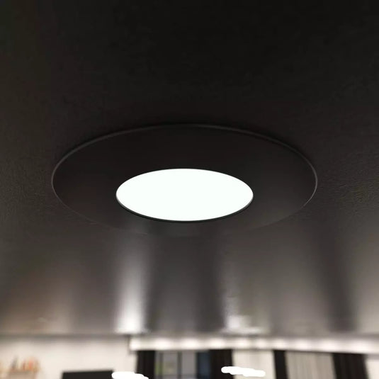 6w Fire Rated Downlight, Matt Black in Natural white light