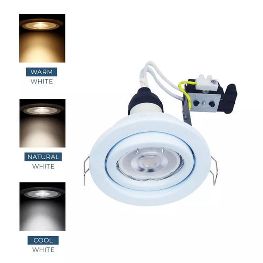 different colour temperature of Recessed GU10 Tilt Downlight