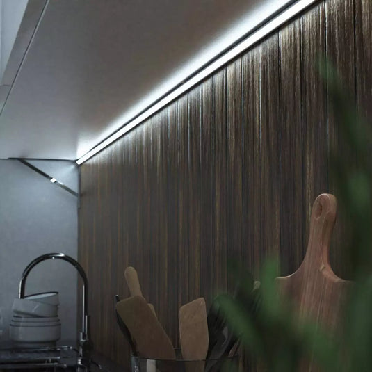 LED Corner Profile below kitchen cupboards