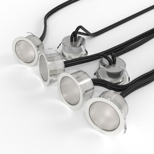 Six 39.5mm cool white decking lights