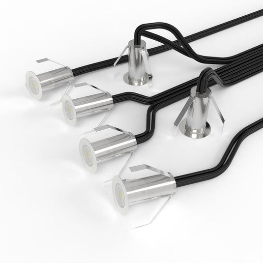 Six 18mm mini LED decking lights