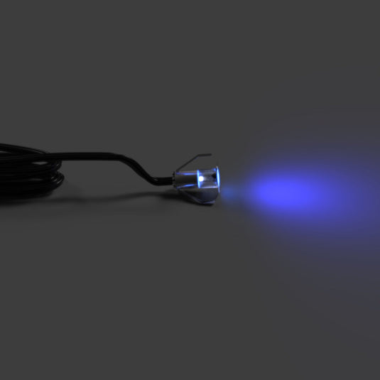 Side of the 18mm mini decking light lit blue