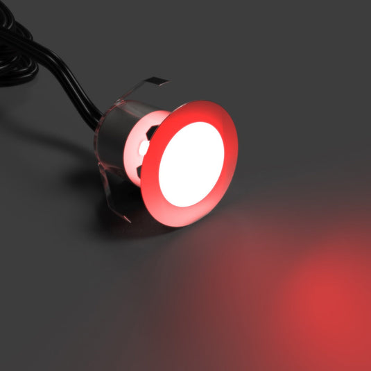 RGB 30mm decking light glowing red