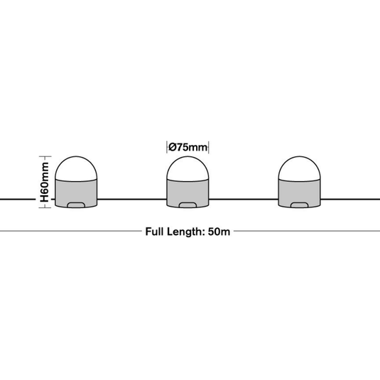 Festoon work light lamp with dimensions