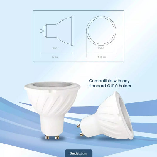 GU10 LED Light Bulb and dimensions