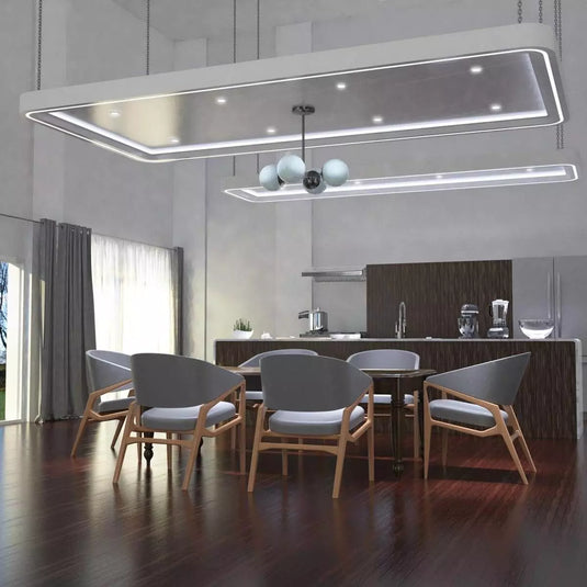 White GU10 Recessed Downlight in cool white light by the dining