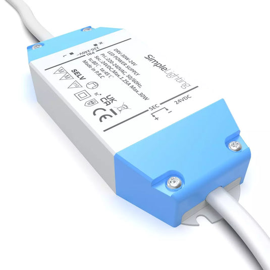 30W, 24V LED Power Supply left side shot