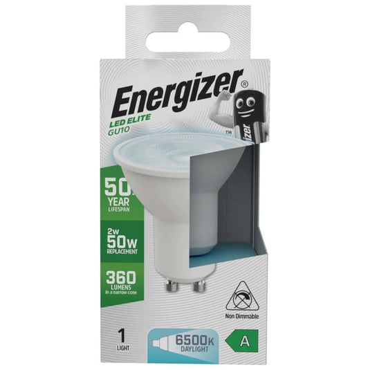 GU10 LED Bulb, A Rated 2w, Energizer - Cool White 6500K
