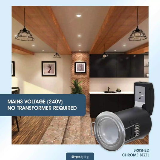 Die-Cast, Fire Rated LED Downlight mains powered