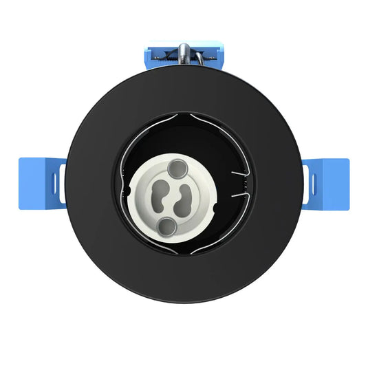 Black Downlight, Fire Rated GU10 front facing view
