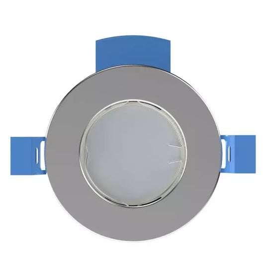 front facing with bulb of Chrome GU10 Fire Rated Downlight