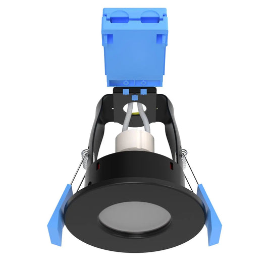 Black, IP65 Shower Fire Rated Downlight downward facing