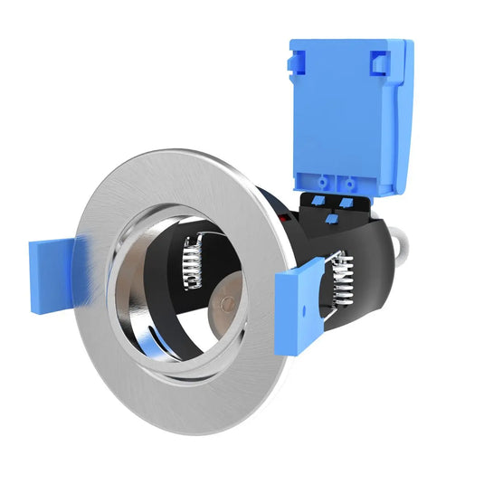 Tilt, Brushed Chrome GU10 Fire Rated Downlight