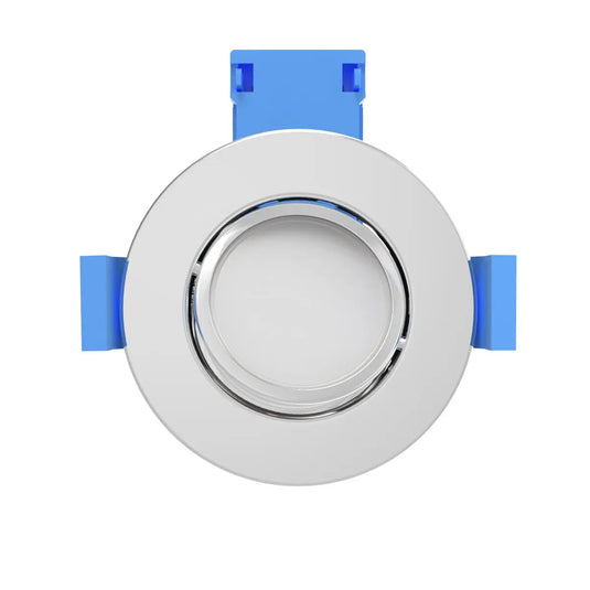 Tilt, Fire Rated LED Downlight, GU10 - Polished Chrome front facing view