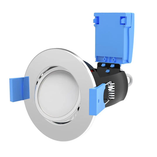 Fire Rated, Adjustable GU10 Downlight - Polished Chrome