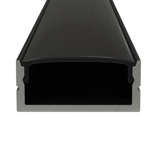 Black Aluminium Surface Mounted Profile, With no end caps
