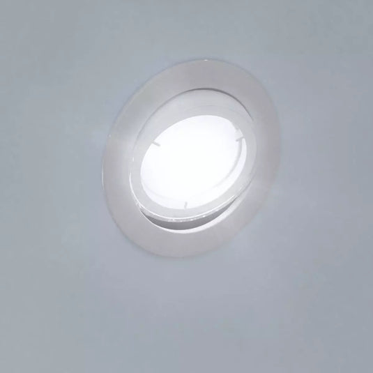 White, Adjustable GU10 Fire-Rated Downlight in cool white light