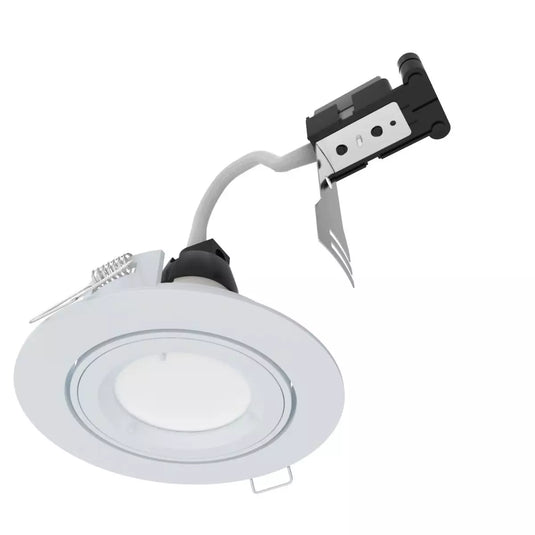full front shot of White GU10 Tilt Downlight