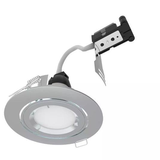 Tilt GU10 Downlight, Die-Cast - Polished Chrome full side shot