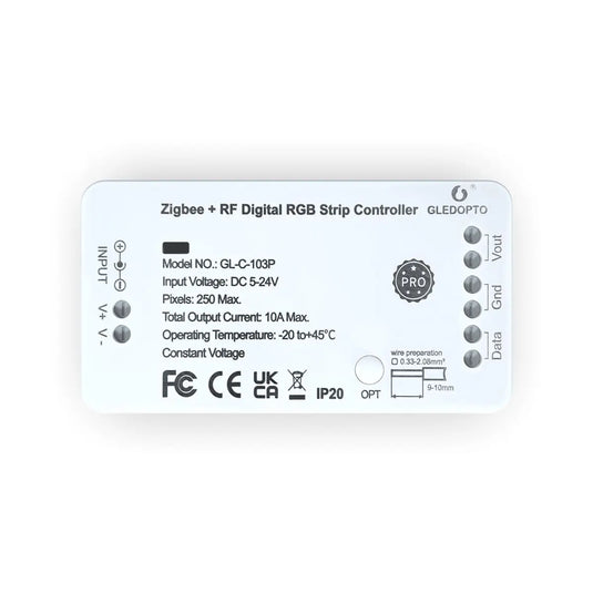 White Digital Pixel LED Strip Receiver Module