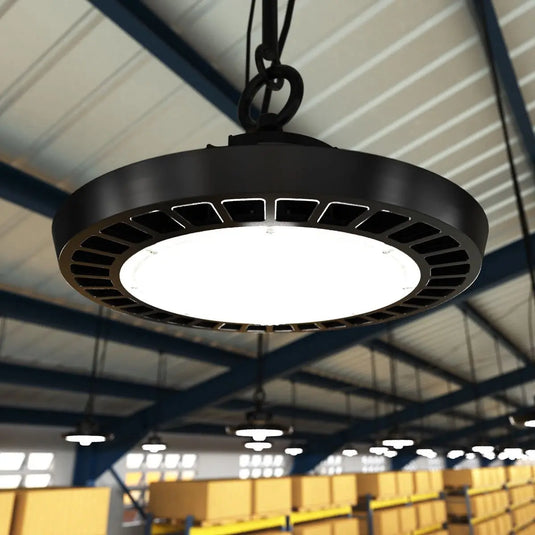 200w LED UFO High Bay Light, 0-10v hanging view
