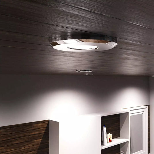 IP65, Polished Chrome GU10 Downlight propped up ceiling