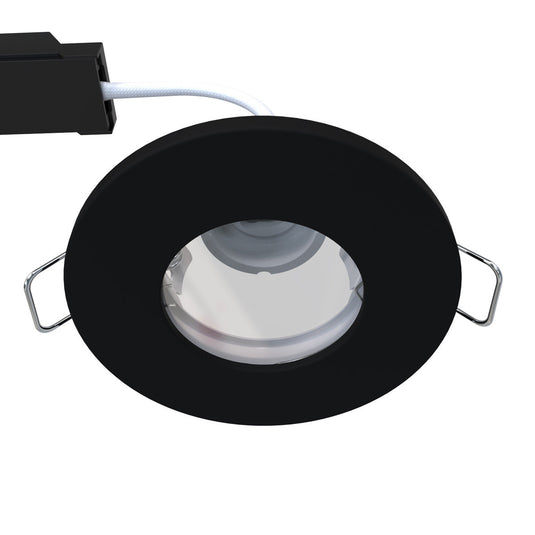 Matt black fixed GU10 downlight, angle 6
