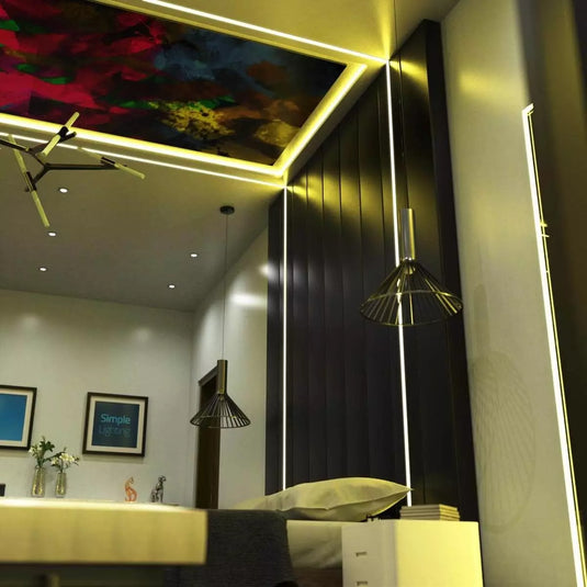 Trimless Plaster In Aluminium Profile With Diffuser & End Caps , 2m Long bedroom