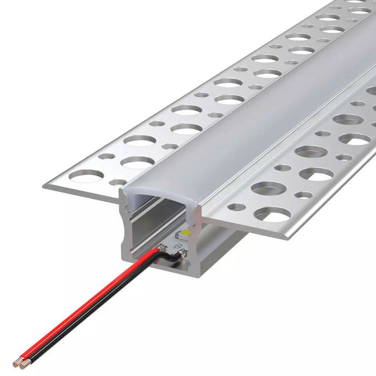 Trimless Plaster In Aluminium Profile With Diffuser & End Caps , 2m Long inside led strip protection